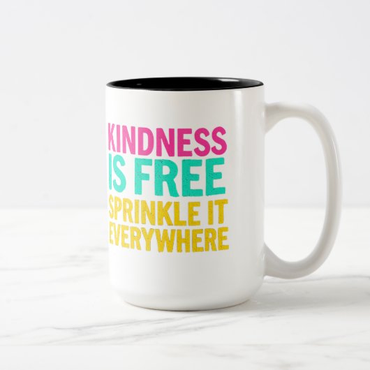 Sprinkle Kindness: Inspirerend quote Tweekleurige Koffiemok (Rechts)