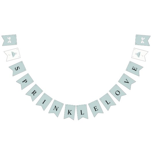 Sprinkle Little Love Blue Bridal Baby shower Party Vlaggetjes (Alle)