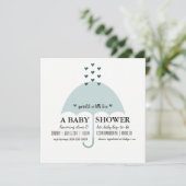 Sprinkle Love Baby Blue Shower Uitnodiging (Staand voorkant)