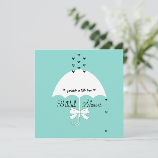 Sprinkle Love Blauwgroen Blue Party Shower Kaart (Staand voorkant)