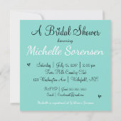 Sprinkle Love Blauwgroen Blue Party Shower Kaart (Achterkant)