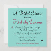 Sprinkle Love Blauwgroen Blue & Pink Party Shower Kaart (Achterkant)