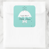 Sprinkle Love Blauwgroen Blue Shower Party Vierkante Sticker (Tas)