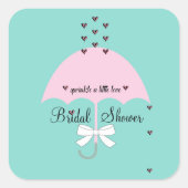 Sprinkle Love Blue en Roze Shower Party Stickers (Voorkant)