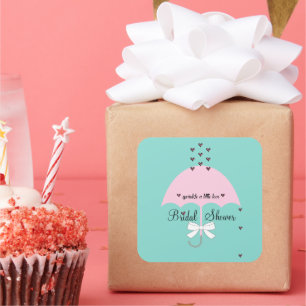 Sprinkle Love Blue en Roze Shower Party Stickers