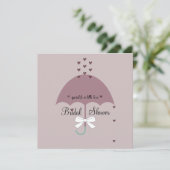 Sprinkle Love Mauve & Gray Bruiloftsfeest Uitnodig Kaart (Staand voorkant)