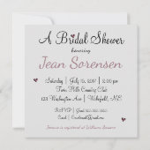 Sprinkle Love Mauve & Gray Bruiloftsfeest Uitnodig Kaart (Achterkant)