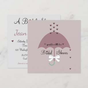 Sprinkle Love Mauve & Grey Bridal Party Invitation Kaart