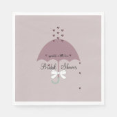 Sprinkle Love Mauve & White Shower Bridal Party Servet (Voorkant)