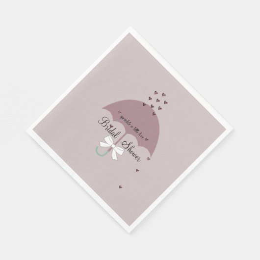 Sprinkle Love Mauve & White Shower Bridal Party Servet (Hoek)