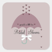 Sprinkle Love Paars Mauve & White Shower Party Vierkante Sticker (Voorkant)