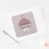 Sprinkle Love Paars Mauve & White Shower Party Vierkante Sticker (Envelop)