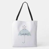 Sprinkle Love Pink & Blauwgroen Blue Shower Party Tote Bag (Achterkant)