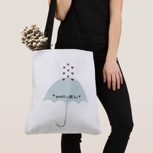 Sprinkle Love Pink & Blauwgroen Blue Shower Party Tote Bag (Dichtbij)