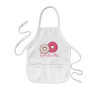 Sprinkle Me Pink & White Doughnut Kind Apron Kinder Schort