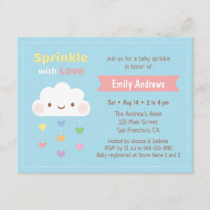 Sprinkle met Baby shower voor liefde, cloud en har Kaart