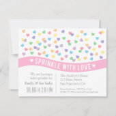 Sprinkle met Love Baby Sprinkle Invitations Kaart (Voorkant)