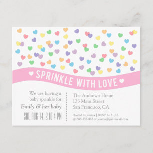 Sprinkle met Love Baby Sprinkle Invitations Kaart