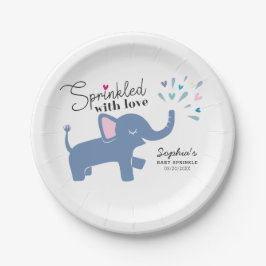 Sprinkle met Love Cute Elephant Baby Sprinkle Papieren Bordje