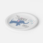 Sprinkle met Love Cute Elephant Baby Sprinkle Papieren Bordje (Gekanteld)