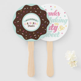 Sprinkle Mint Choco Donut leuke traktatie Verjaard Handwaaier