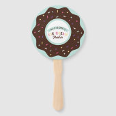 Sprinkle Mint Choco Donut leuke traktatie Verjaard Handwaaier (Voorkant)