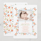 Sprinkle of Flowers Photo Invitation Kaart (Voorkant / Achterkant)