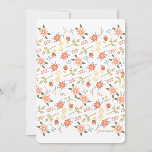 Sprinkle of Flowers Photo Invitation Kaart (Achterkant)