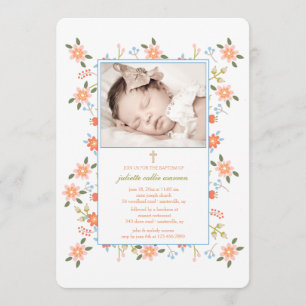 Sprinkle of Flowers Photo Invitation Kaart