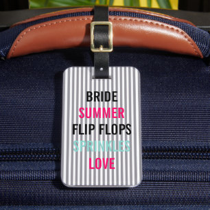 Sprinkle-partij Seersucker Blue Summer Bride Bagagelabel