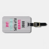 Sprinkle-partij Seersucker Blue Summer Bride Bagagelabel (Voorkant horizontaal)