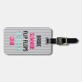 Sprinkle-partij Seersucker Blue Summer Bride Bagagelabel