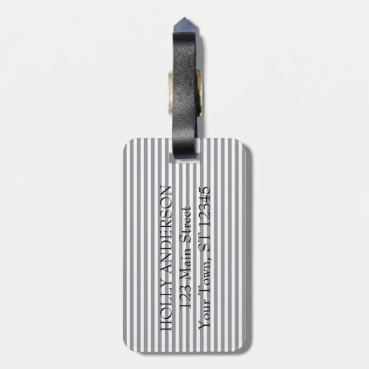 Sprinkle-partij Seersucker Blue Summer Bride Bagagelabel (Achterkant verticaal)