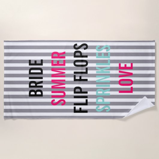 Sprinkle-partij Seersucker Summer Bride Strandlaken (Voorkant)