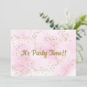 Sprinkle Pink Stars uitnodiging voor verjaardag (Staand voorkant)