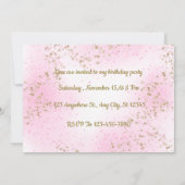 Sprinkle Pink Stars uitnodiging voor verjaardag (Achterkant)