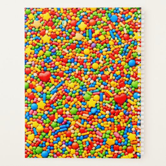 Sprinkle Planner Cover | Bright Rainbow Candy (Achterkant)