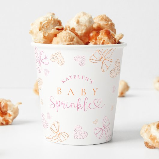 Sprinkle Ribbon Baby Shower Paper Cups Papieren Bekers