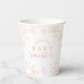 Sprinkle Ribbon Baby Shower Paper Cups Papieren Bekers (Achterkant)