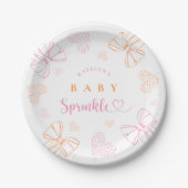 Sprinkle Ribbon Baby Shower Paper Plates Papieren Bordje (Voorkant)