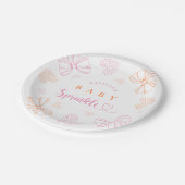 Sprinkle Ribbon Baby Shower Paper Plates Papieren Bordje (Gekanteld)