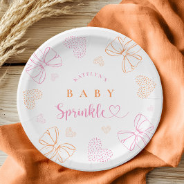 Sprinkle Ribbon Baby Shower Paper Plates Papieren Bordje