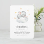 Sprinkle Sprinkle Slapende kleine olifant-Baby Kaart (Staand voorkant)