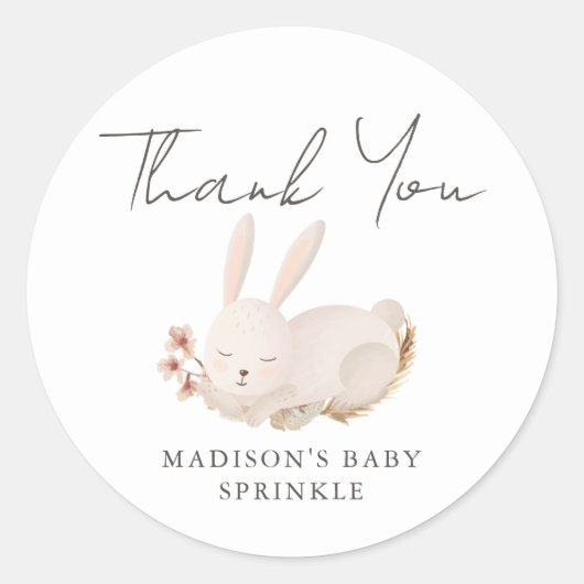 Sprinkle Sprinkle Sprinkle Sweet Bunny Calligraphy Ronde Sticker (Voorkant)