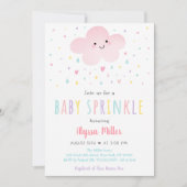 Sprinkle Sprinkle Sweet Pink Cloud Girl Baby Kaart (Voorkant)