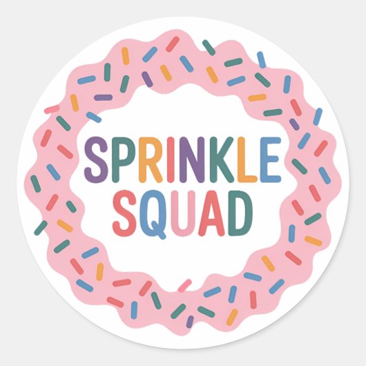 Sprinkle Squad | Baby-strooi Ronde Sticker (Voorkant)