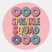 Sprinkle Squad | Baby-strooi Ronde Sticker (Voorkant)