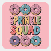 Sprinkle Squad | Baby-strooi Vierkante Sticker (Voorkant)