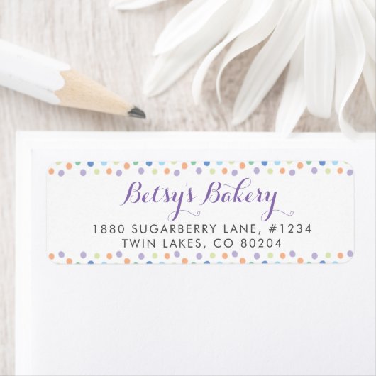 Sprinkle Stippen Bakery Return Address Label (Insitu)