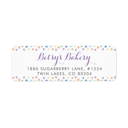 Sprinkle Stippen Bakery Return Address Label (Voorkant)